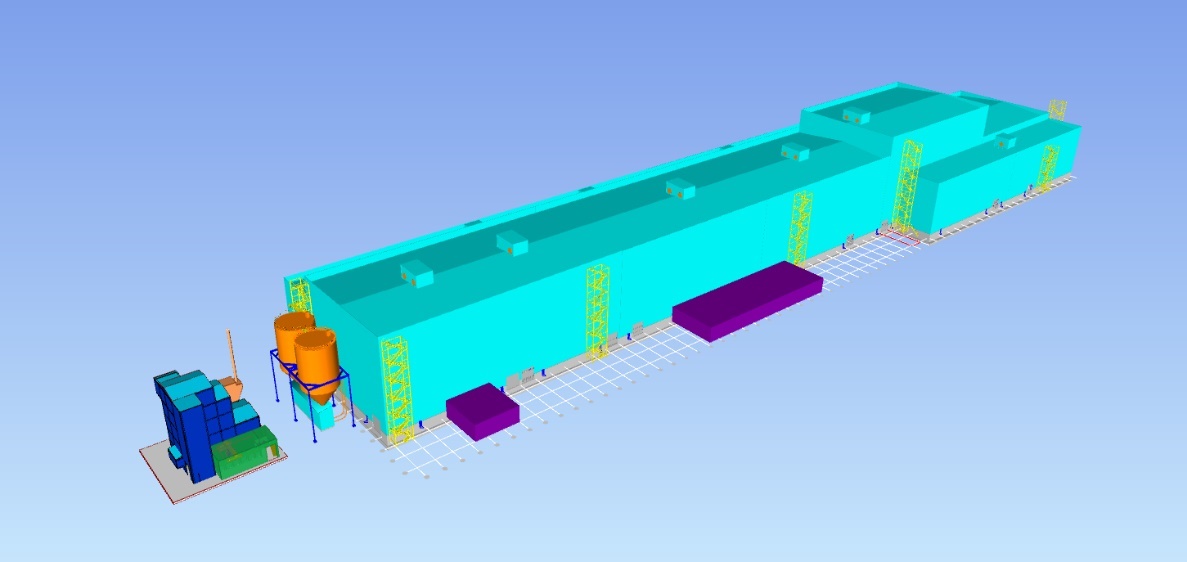 Vue de l'usine de conversion d'hydroxyde de lithium