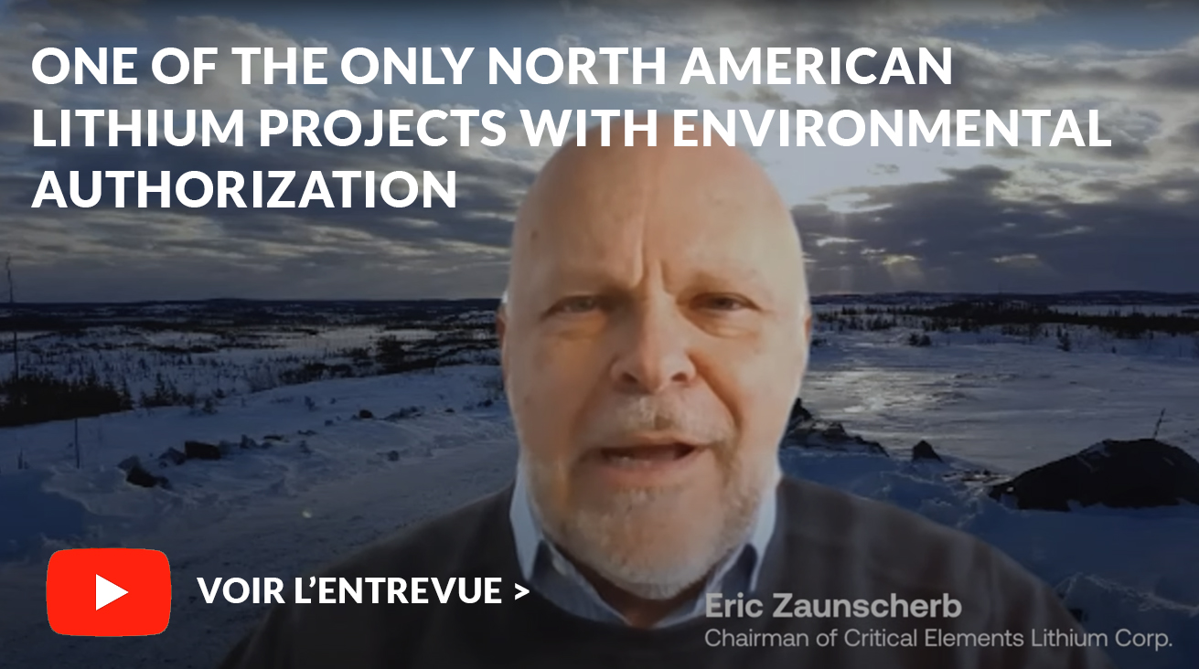 Critical Elements Lithium (CRE) - One of the only North American Lithium project with environmental authorization